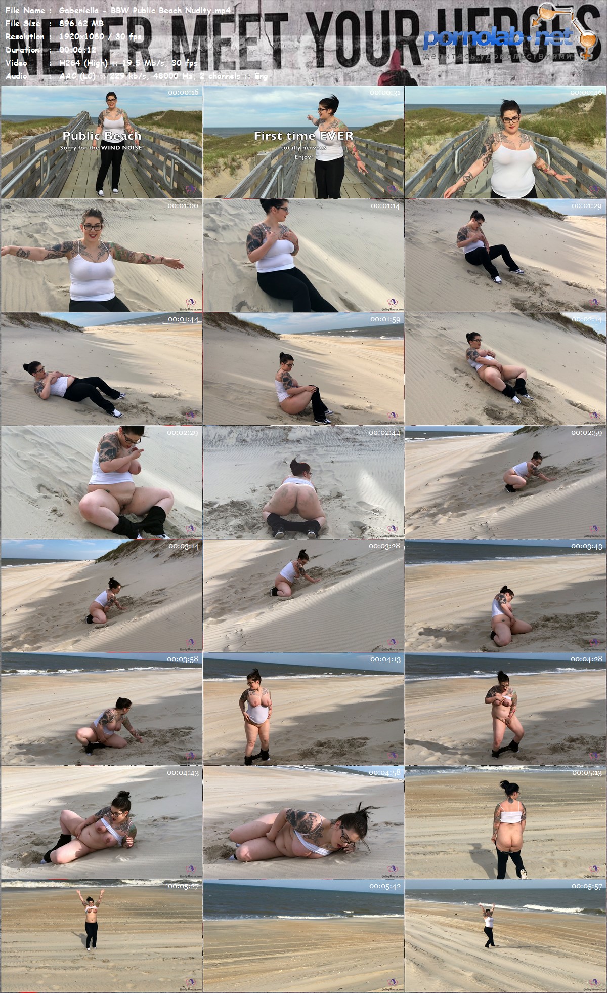 Gaberiella BBW Public Beach Nudity mp 4