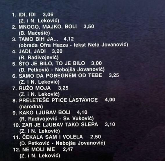 Cakana 1998 Idi idi zadnja