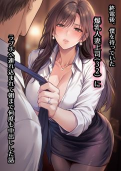 [ジン横丁] 終電後、僕を待っていた爆乳人妻上司（32）にラブホへ連れ込まれて朝まで何度も中出しした話