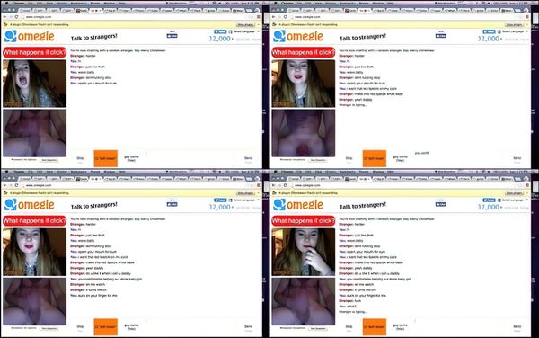 Omegle Nonnude Girl With Red Lip Stick Sucks Beer Bottle